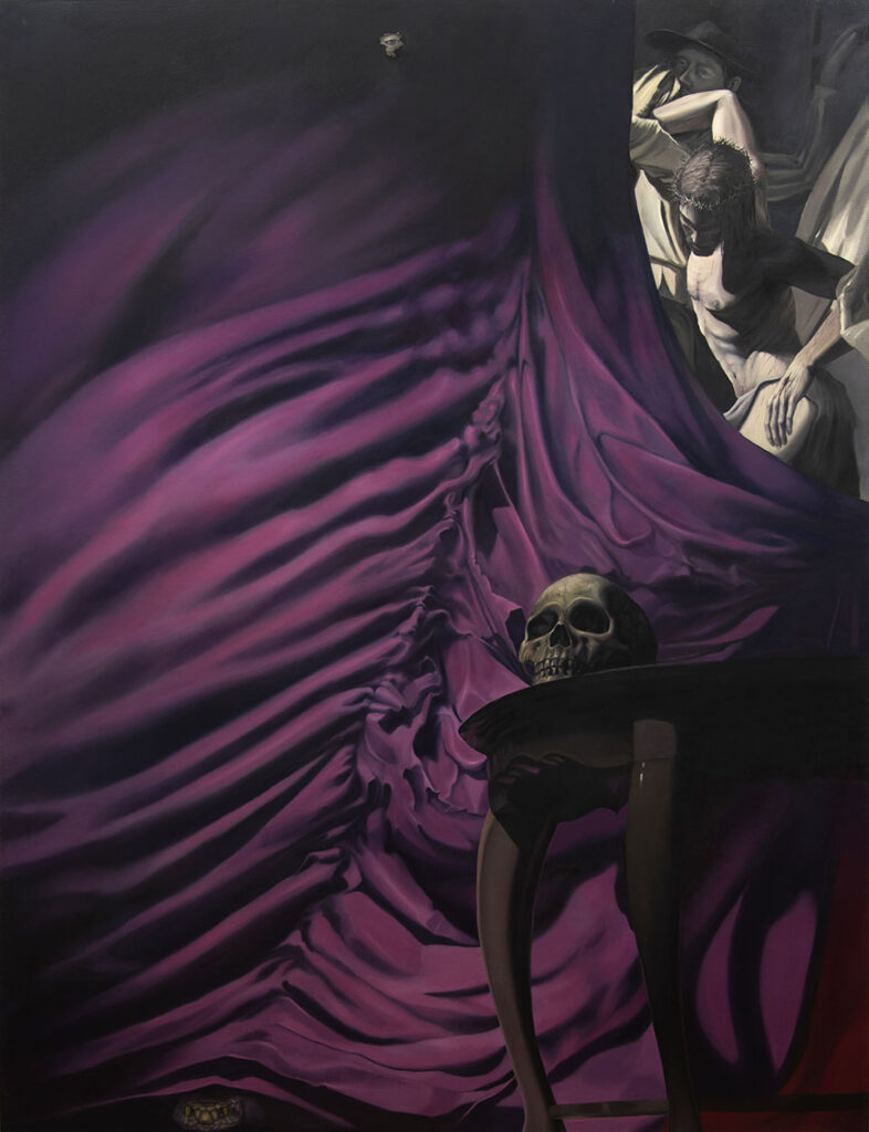 "Qoudlibet et vanitas morte" Oil on canvas. 125x175cm